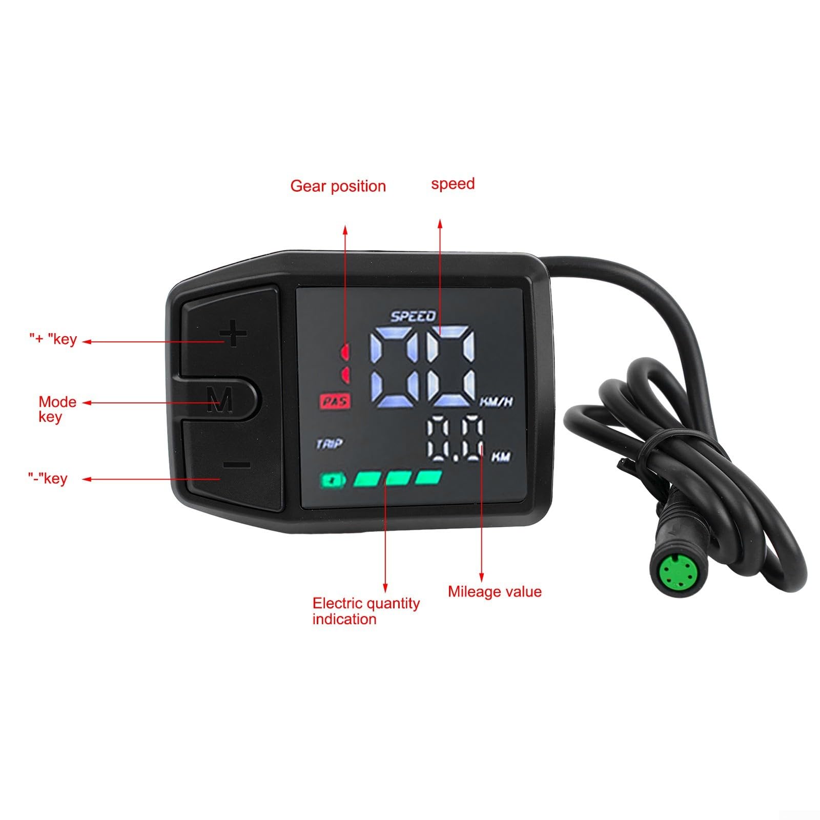 Compteur d'affichage LCD pour vélo électrique, étanche IP65, 25 MA, 24 V 36 V 48 V pour vélo électrique, scooter