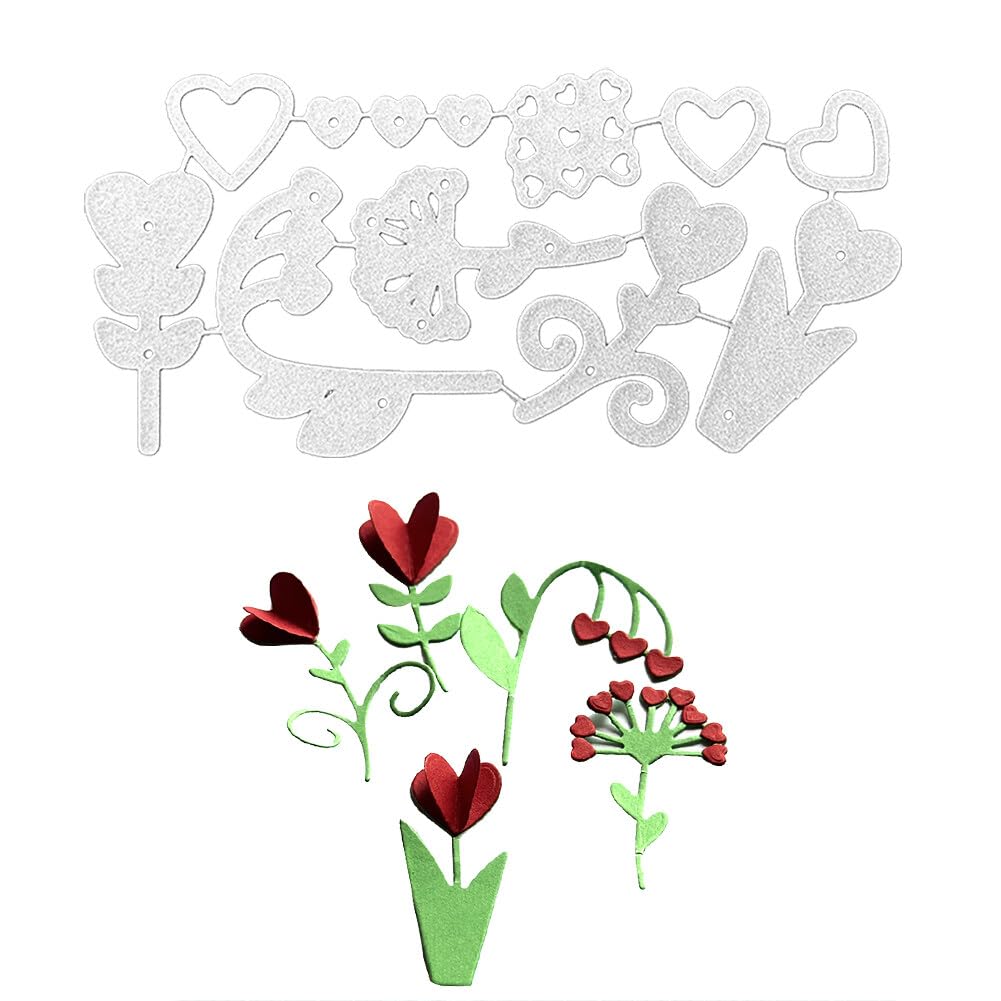 SUNNYCLUE Set 3 Fustelle Metallo Fiori E Foglie – Stencil Per Scrapbooking E Biglietti Di Natale Fai Da Te