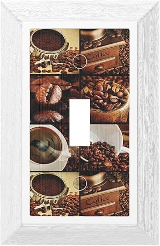 Miniatura 1 de Cubierta de interruptor de luz café marrón de 1 banda, placa de pared decorativa de una sola palanca, placa frontal para cocina, dormitorio, baño,