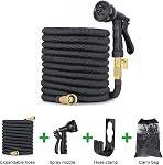 Expandable Garden Hose 50FT, 8 Spray Functions Water Hose with Water Spray Gun Multifunctional Watering Hose Outdoor Yard Leak-Proof Water Pipe with Hook and Storage Bag