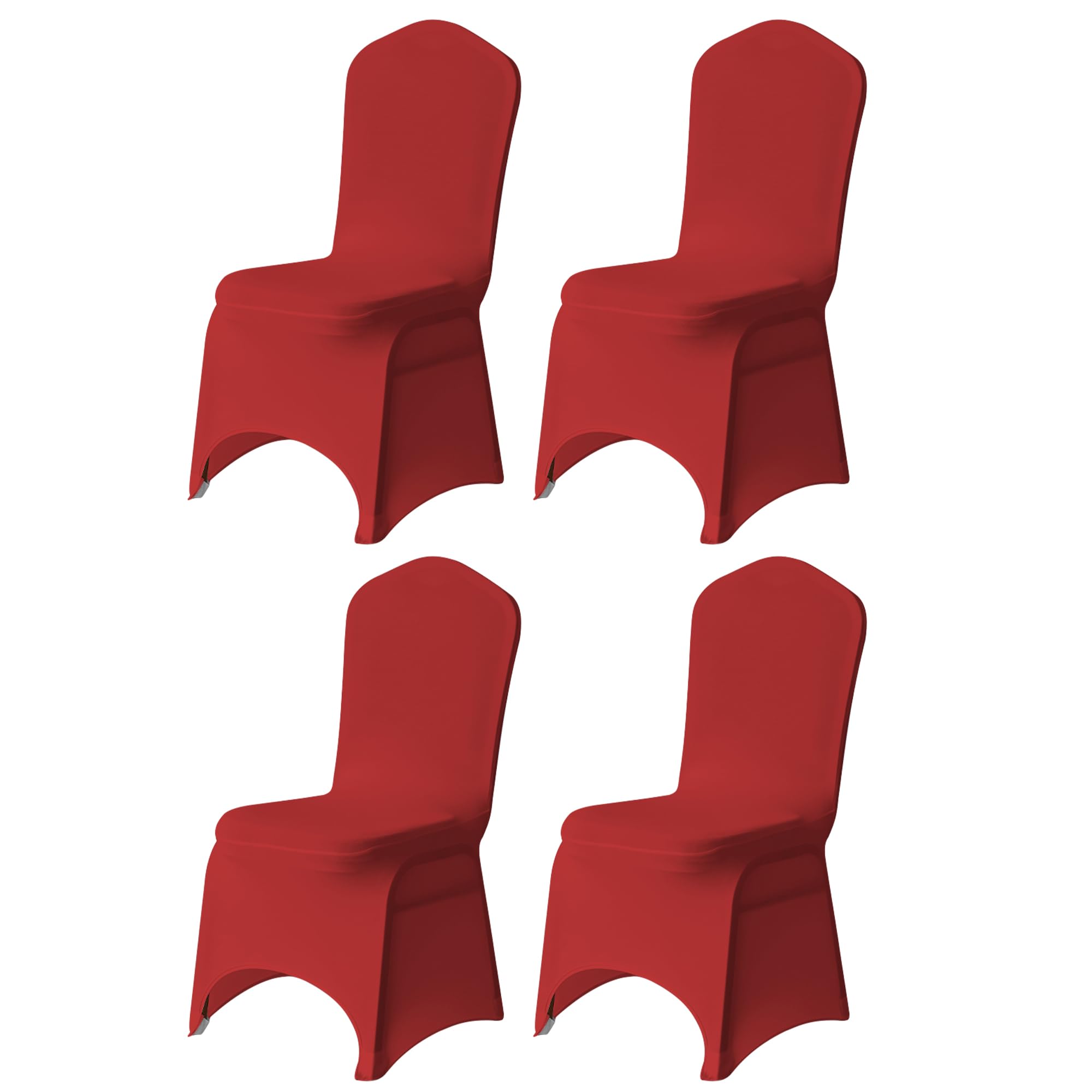 Trimming Shop 4pcs Red Wedding Chair Covers Stretch Slipcovers