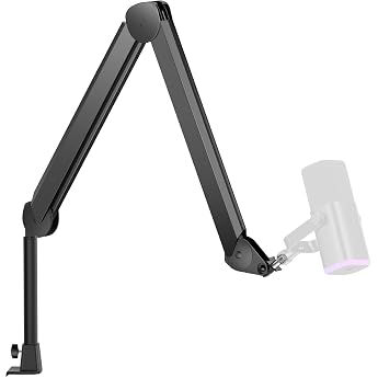 InnoGear Microphone Boom Microphone Stand with Cable Management Channels Height Increase for Blue Yeti FIFINE AM8 K669B HyperX QuadCast S SoloCast AT2020 Shure SM7B MV7 and Other Microphones