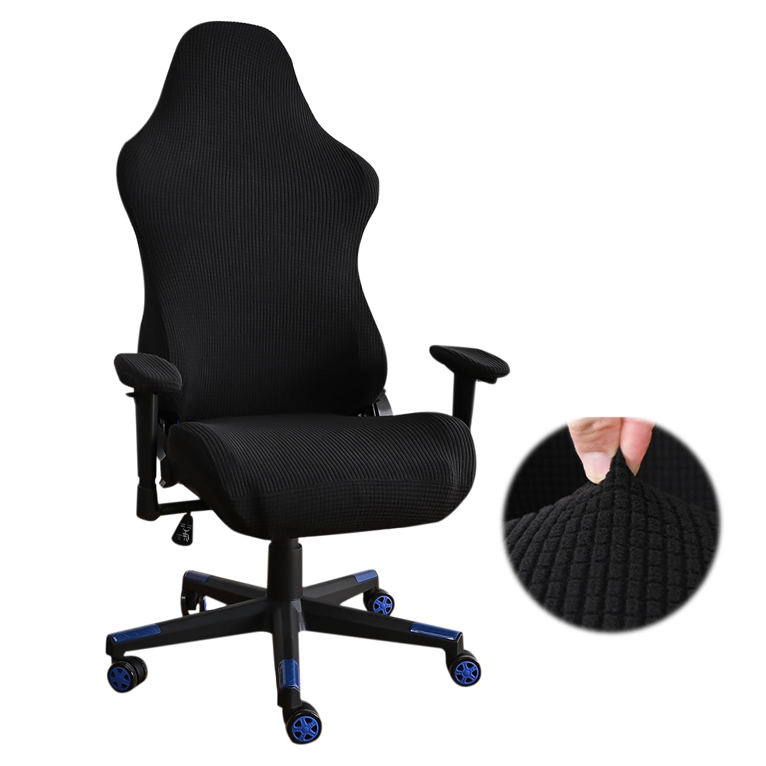 Nizirioo Gaming Chair Cover, Office Chair Cover, Black Stretch Chair Cover for Office Chair, Video Gaming, Office Chair, Racing Style (Black)