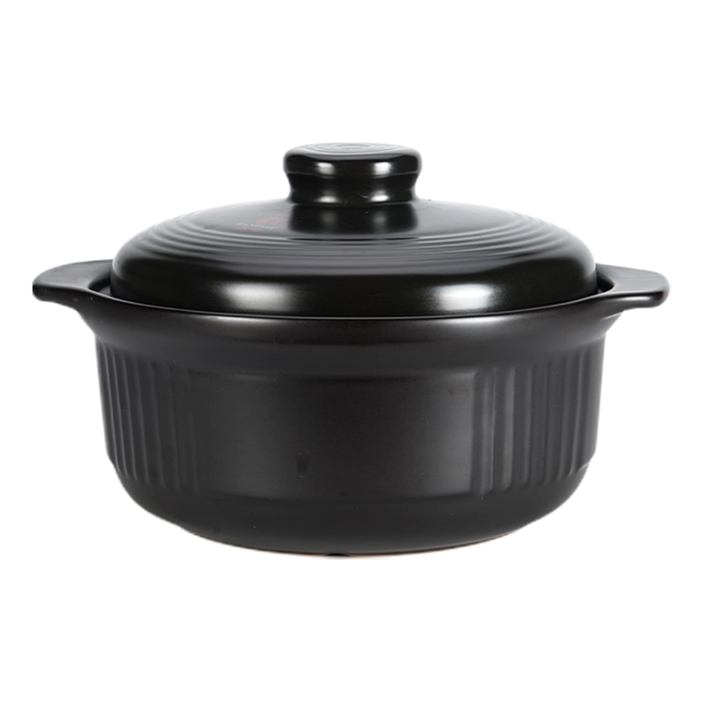 BKHsgDXJ Clay pots for cooking, Stew Pan Casserole Clay Pot Earthen Healthy,Dish Heat-Resistant Black(Black)