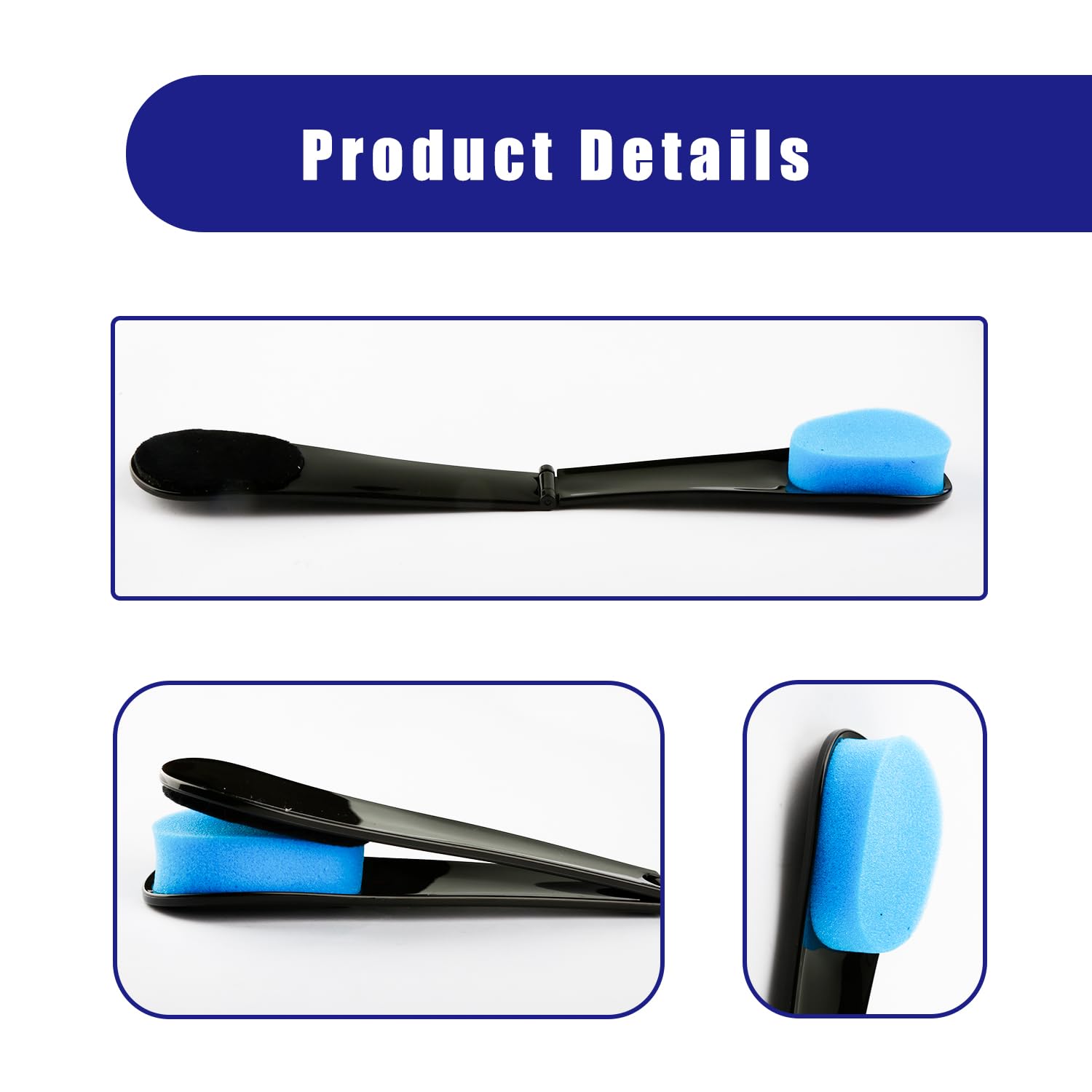 Bojueshaw Self Tanning Back Applicator,Reusable Long Handled Sponge,Foldable Application Tool for Tanning Lotion Cream Mousse Sunscreen(35cm) - Image 3
