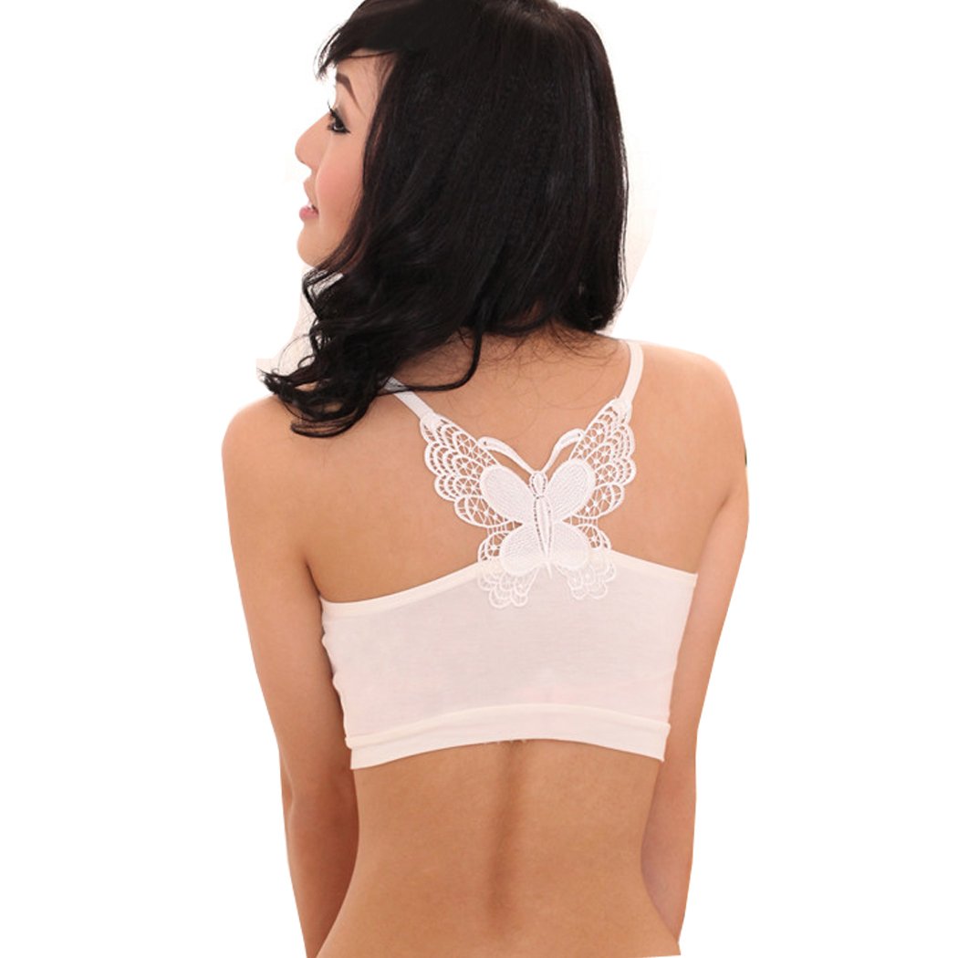 Zacoo Women's Modal Butterfly Short Tops One Size White
