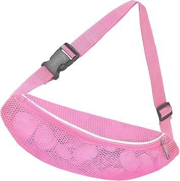 Shell Bag Mesh Beach Bag for Holding Shells Beach Toys Sand Toys Swimming Accessories for Boys and Girls Pink