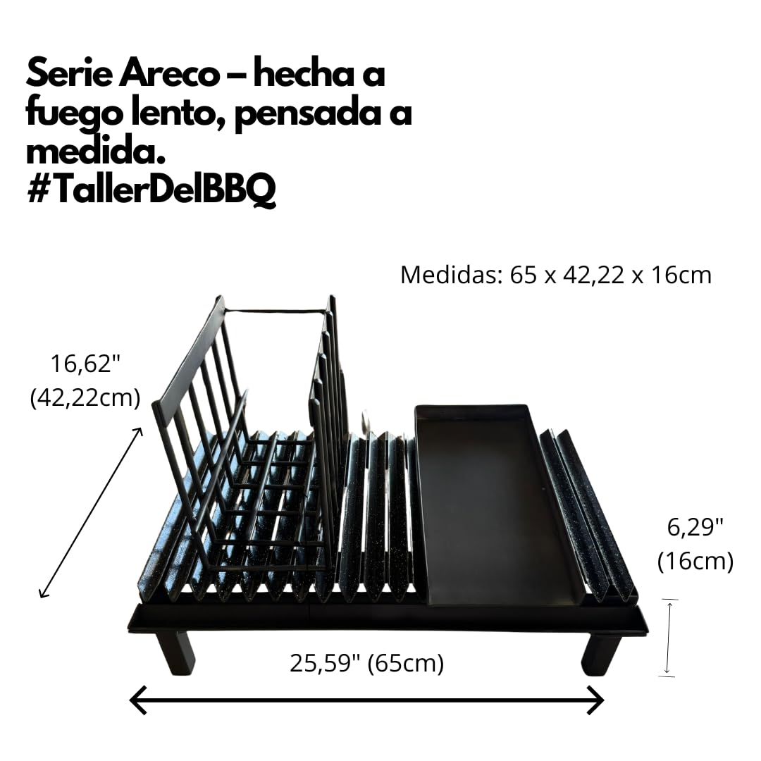 Griglia modulare in stile argentino #WorkshopDelBBQ – 3 griglie a V + piastra liscia + legno + vassoio raccogli grasso design modulare artigianale per veri amanti dell'arrosto.