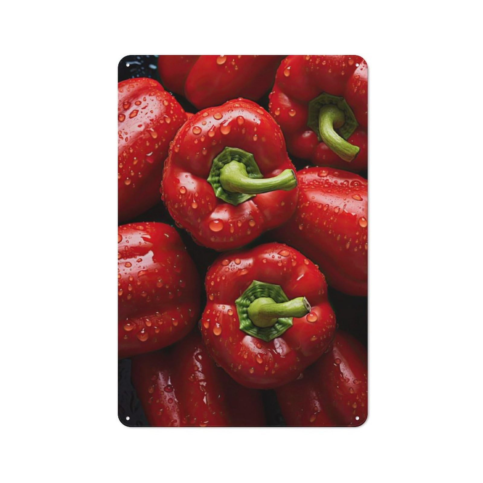 Junmoney Red Peppers Metal Wall Sign 30X20cm Featuring For Garage Or Workshop, For Garage, Workshop And Man Cave Decoration