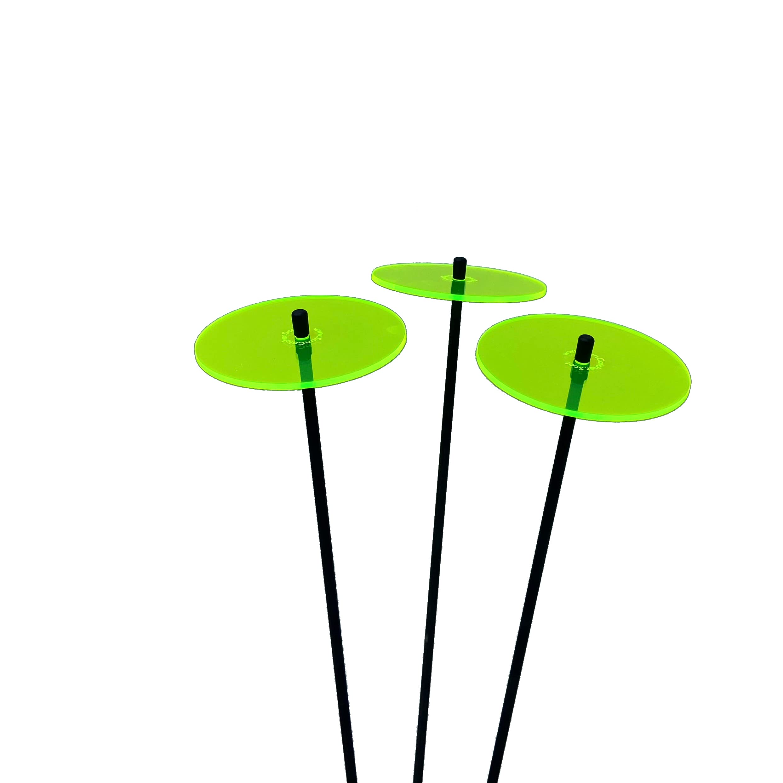 Sun Catcher Garden Decor Dischi del Sole Medi 3 Incandescente Grandi Pali da Giardino 50cm Altezza Ornamento Esterni Regalo per Giardinieri, Colour:Fluorescent Green
