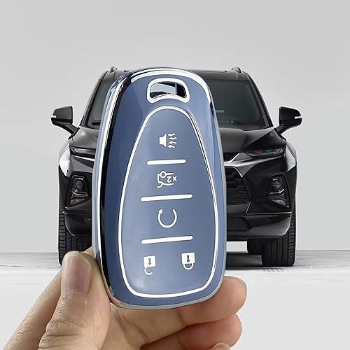Miniatura 4 de Yuebutor Funda para Llavero Compatible con Chevy Camaro Cruze Equinox Malibu Traverse Blazer Volt Bolt Sonic Trax