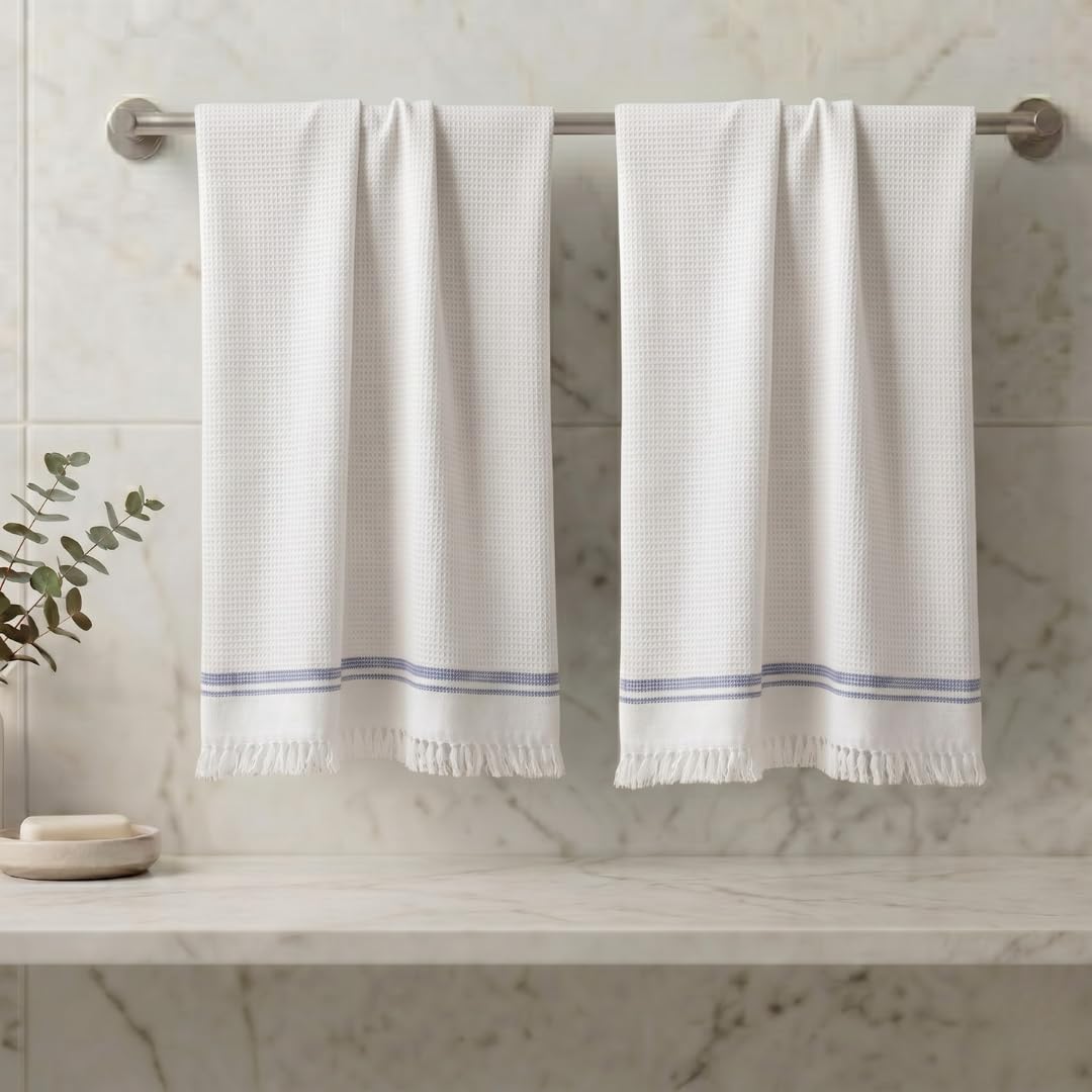 Athom Living Cotton Bath Towel, Pearl White (Pack of 2) at ₹259 – Amazon