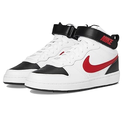 Nike Kids Court Borough Mid 2 (Big Kid) Kids Shoes White/University Red/Black