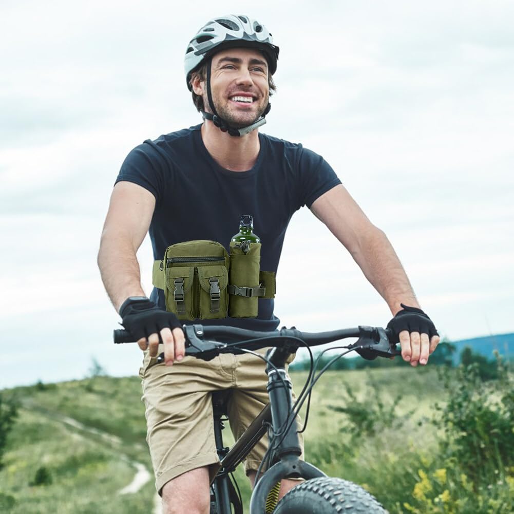 Hiking Fanny Pack with Water Bottle Holder-Fanny Pack Outdoor Hiking Camping Biking Waterproof Waist PackSports Traveling Cycling Waist Bag