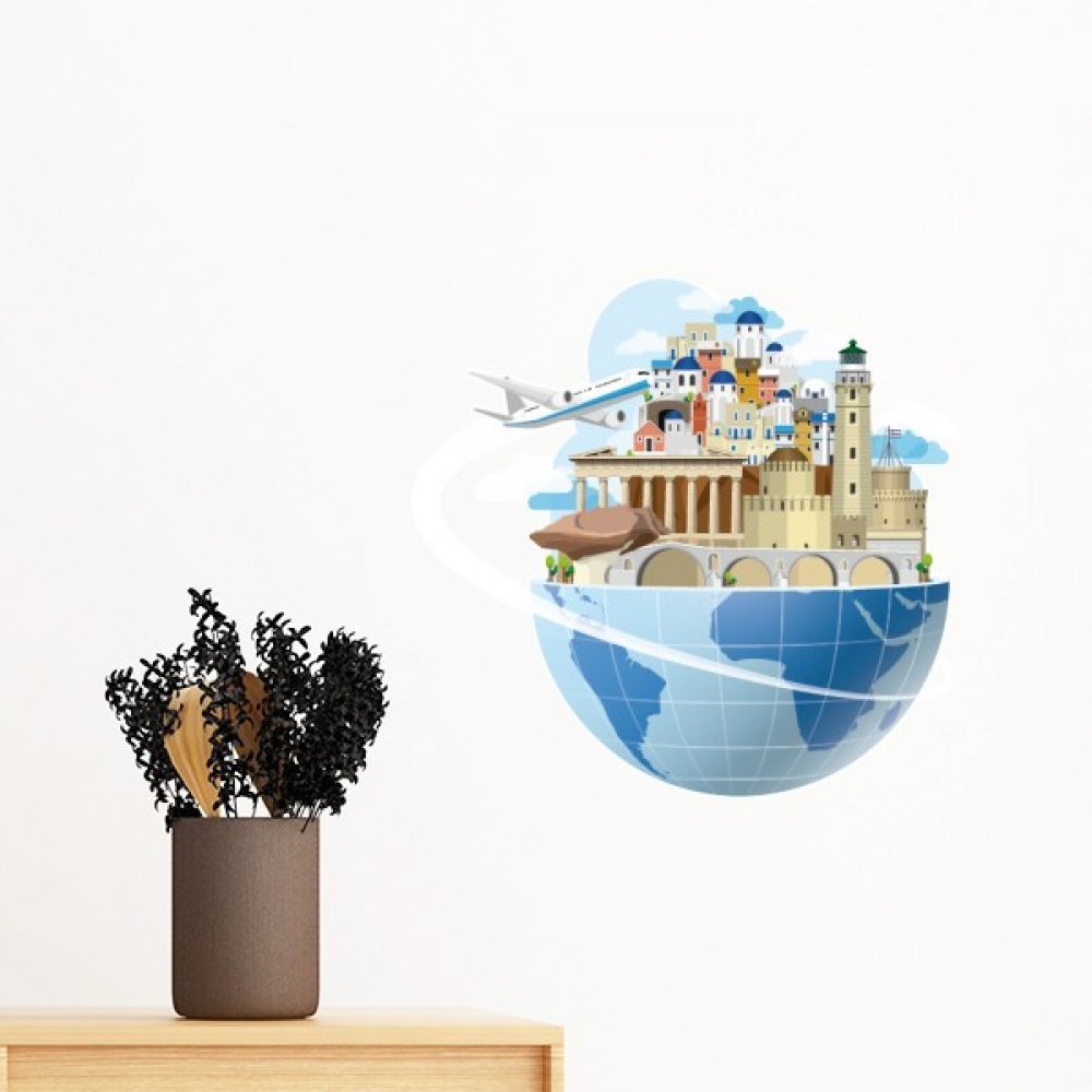 Sticker voyage Grèce mer Égée pour créer une déco évasion chambre