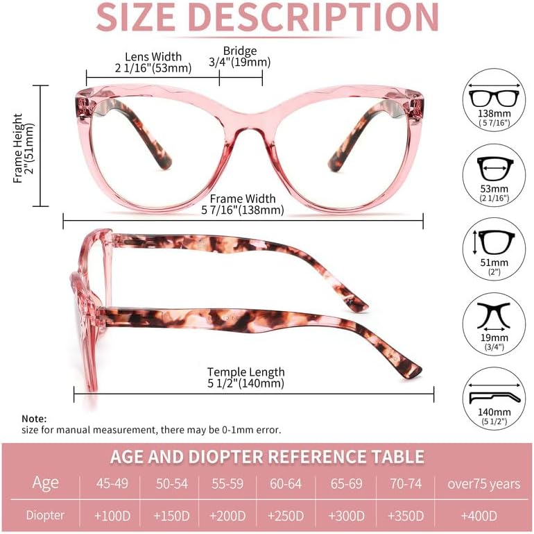 Miniatura 2 de Yuluki Paquete de 4 anteojos de lectura con bloqueo de luz azul de gran tamaño, diseño elegante para mujer con bisagra de resorte, anteojos