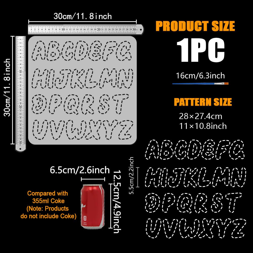FINGERINSPIRE 8-delige quiltstencils met 1 plastic borstel 30 x 15 cm FINGERINSPIRE 8-delige quiltstencils met 1 plastic borstel 30 x 15 cm