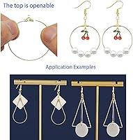 Vista 3 de 50 piezas de Adabele resistentes al deslustre en forma de cometa con cuentas de aro chapados en oro amarillo de 18 quilates, aretes