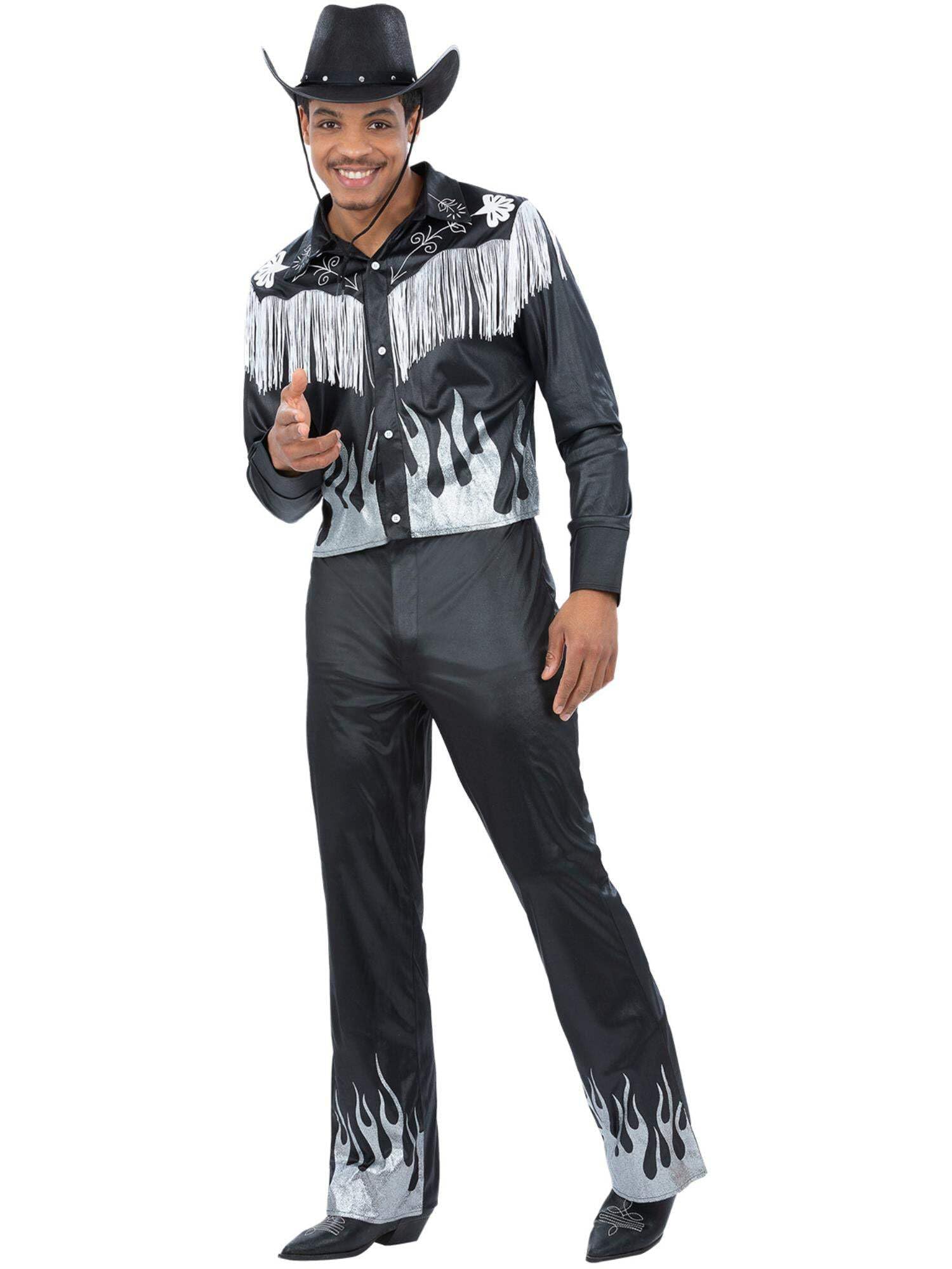 Smiffys Glamorous Cowboy Costume with Shirt and Trousers, Men’s Western Fancy Dress Outfit for Parties, Festivals, Halloween, Rodeo Themed Events, X-Large