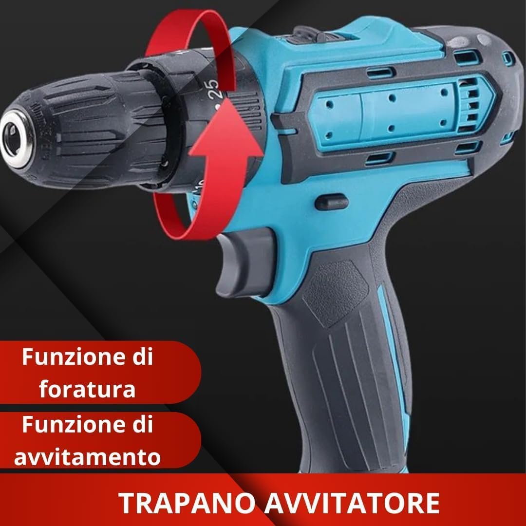 Kit Professionale 3 in 1, Miscelatore Malta e Cemento 1600W 6 Velocità M14 + Livella Laser 4D 16 Linee Autolivellante + Avvitatore con 2 Batterie, Set Completo da Lavoro