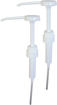 Pack of Two 38mm Pump Dispensers to Suit 5 Litre Containers - Dispenses 30ml Dose - White