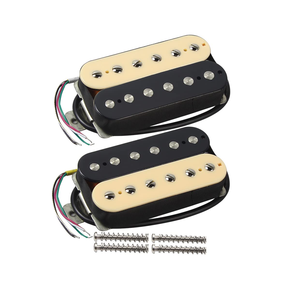 FLEOR Alnico 2 Humbucker Pickup HBA2 Electric Guitar Humbucker Neck and Bridge Pickup Set-Zebra