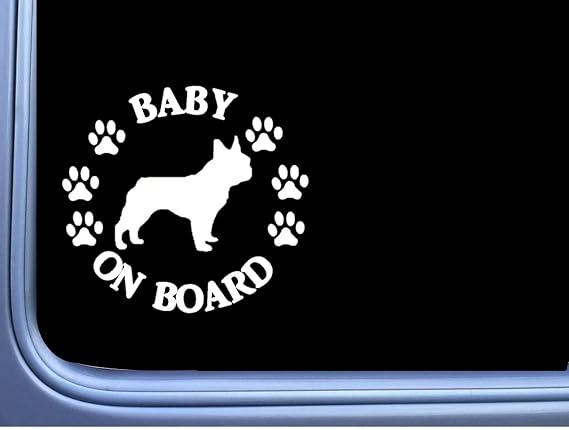 Baby on Board Frenchie L513 6 Sticker French Bulldog Decal