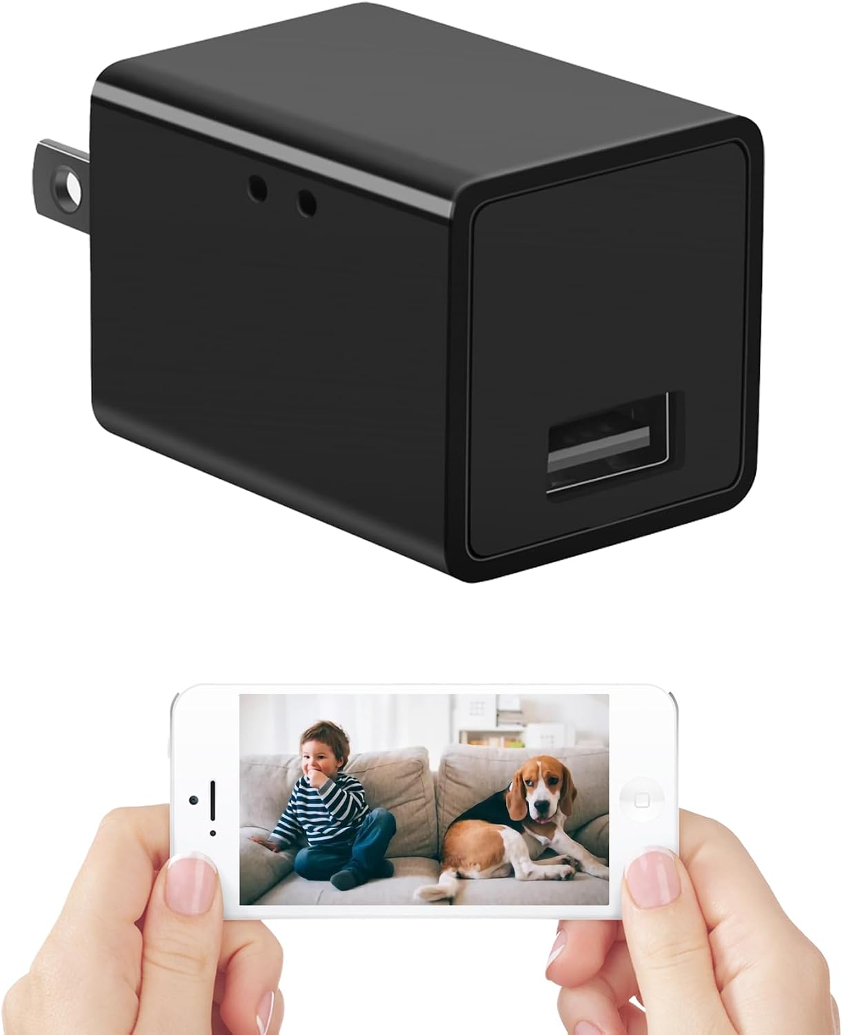 Hidden Spy Camera 1080P WiFi Wireless Small HD Indoor Home Office Security Camera Compact Surveillance Monitoring Camera with Motion Detection and App Live Feed