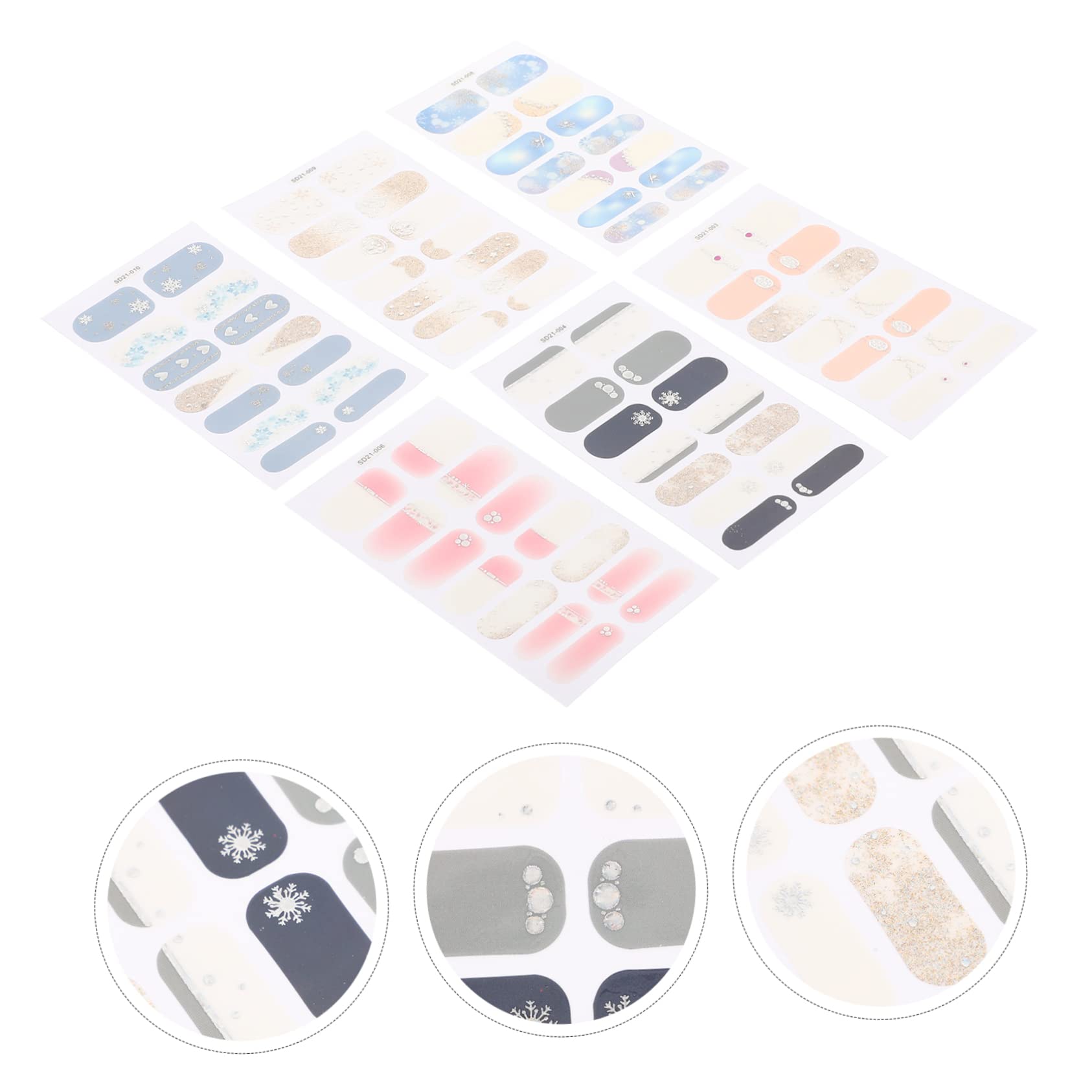 VALICLUD 5 Set Adesivi Per Unghie Decalcomanie Autoadesive Per Nail Art Per Stile Unico 6 Fogli*5