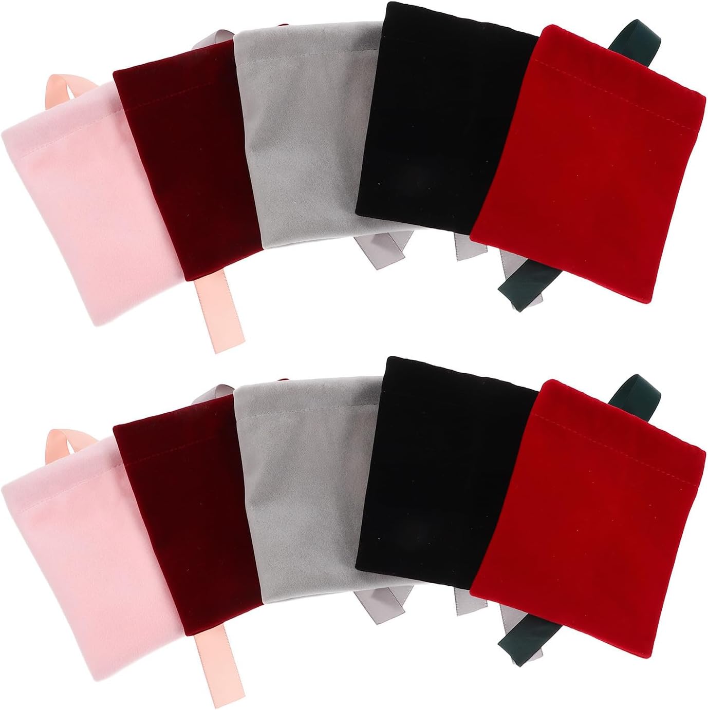 Amosfun 10pcs Velvet Drawstring Gift Bags 10x12cm for Jewelry and Cosmetics