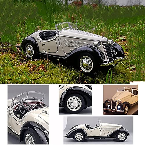 Image of 132 Diecast Metal car Classic Vintage Toy Car for Kids Light Sound Pullback Openable Door