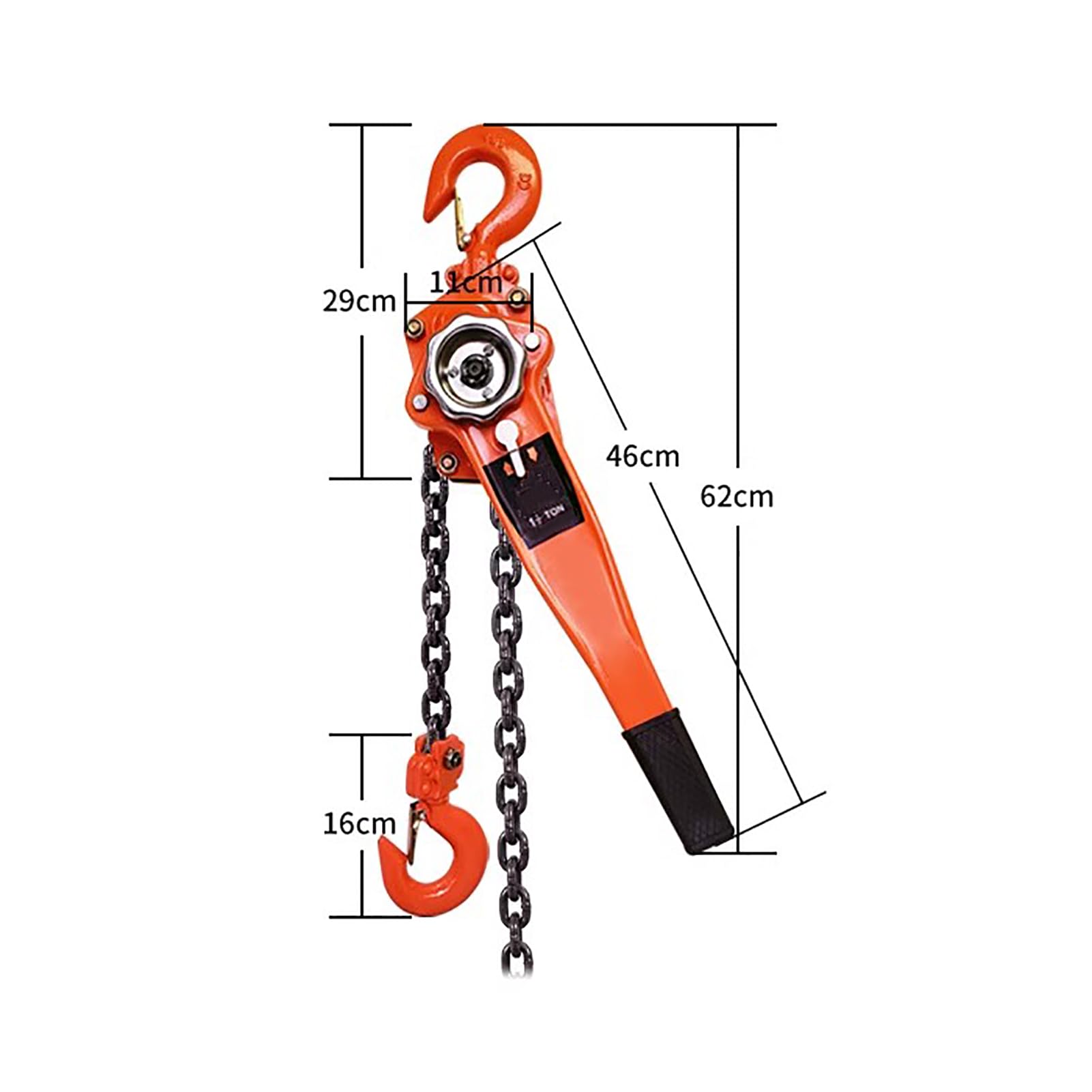 TY&WJ 3/4 Tonne (1650 Lbs) Manueller Hebezeug, Hebelzug 5Ft Hub Mit G80-Kette Und 360°-Drehhaken Handkettenzug Für Garagen, Lager, Automobilmaschinen,1+1/2ton,1.5m/5Ft