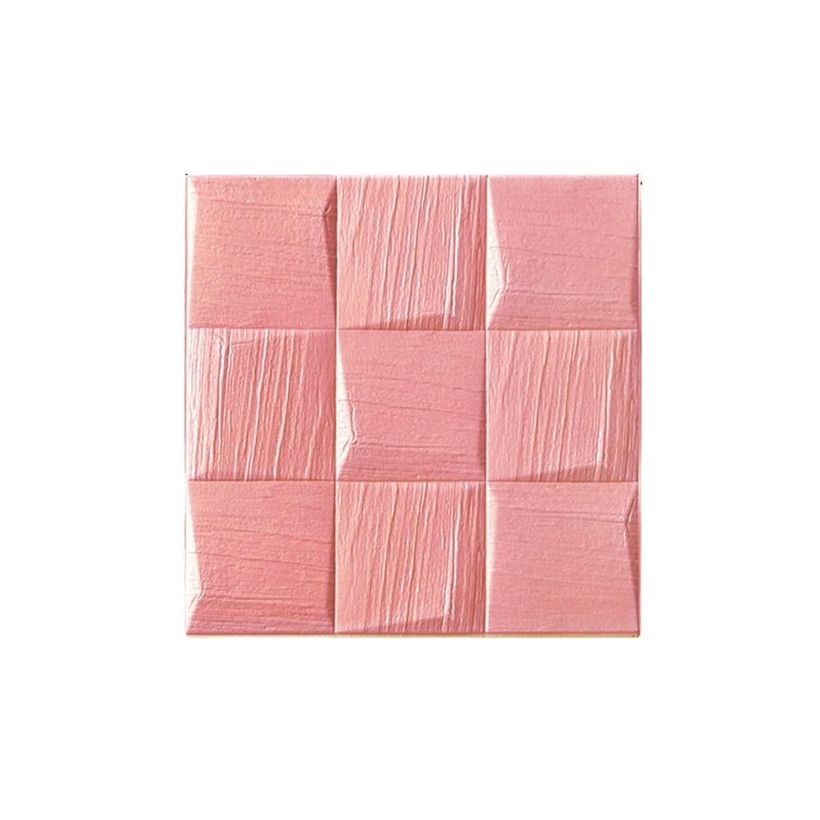 3D Tile Stickers 10pcs 3D Wall Sticker Self-Adhesive Wallpaper Waterproof Foam Brick Peel and Stick Anti-Collision Living Room Home Decor 35 * 35cm(Pink)