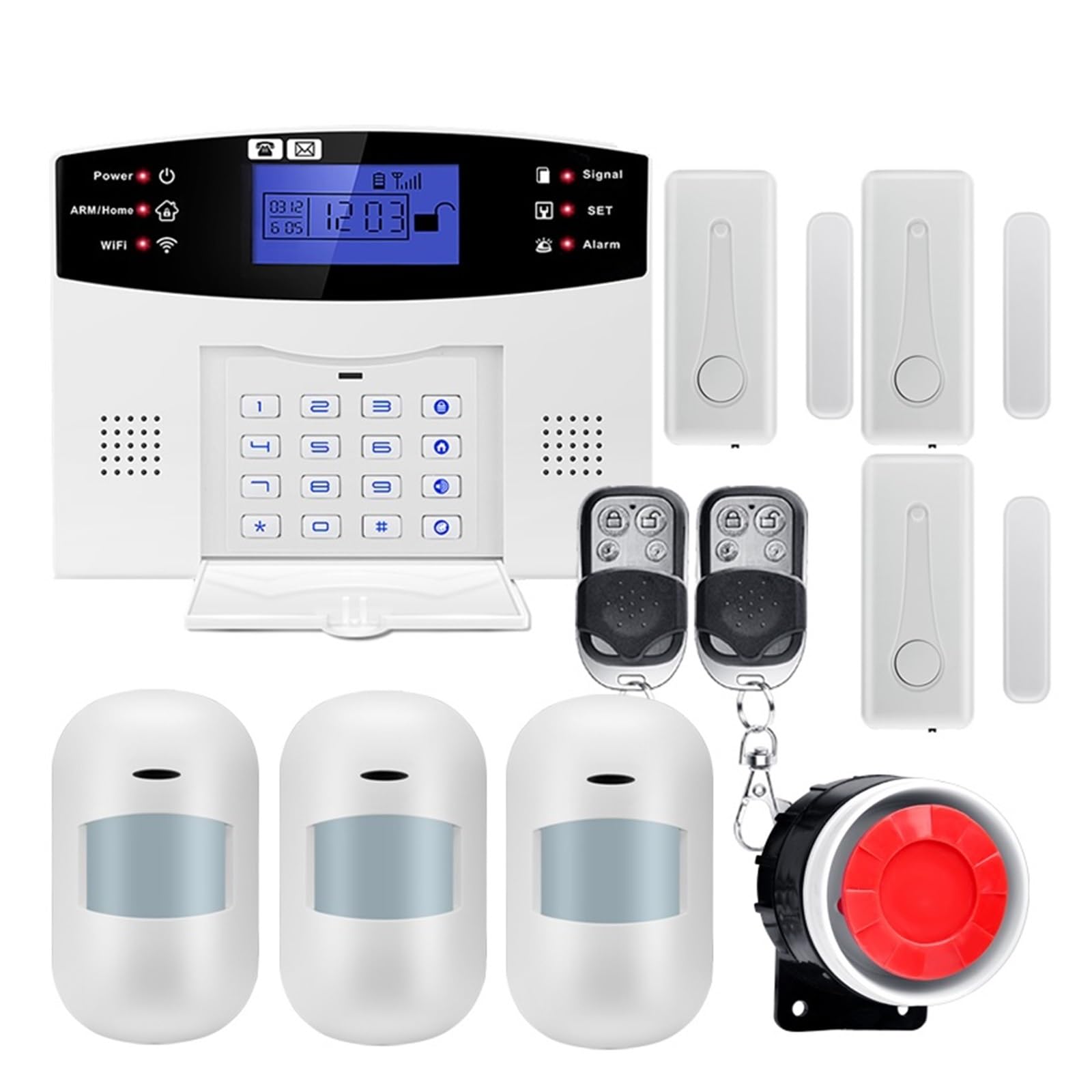 Kit de Alarma, Inalámbrico De Alarma De Seguridad For El Hogar gsm For Aplicación Tuya con Detector De Sensor De Movimiento Compatible(G2BT4)