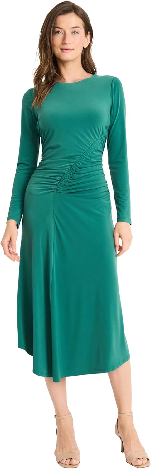 Maggy London Women's Asymmetric Gathered Dress