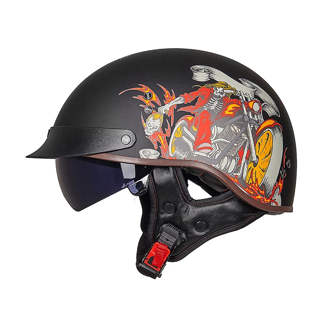 Motorrad-Halbhelm Mit ECE-Zulassung – Inkl. Visier, Größe XL (61-62 Cm), Für Roller & Cruiser