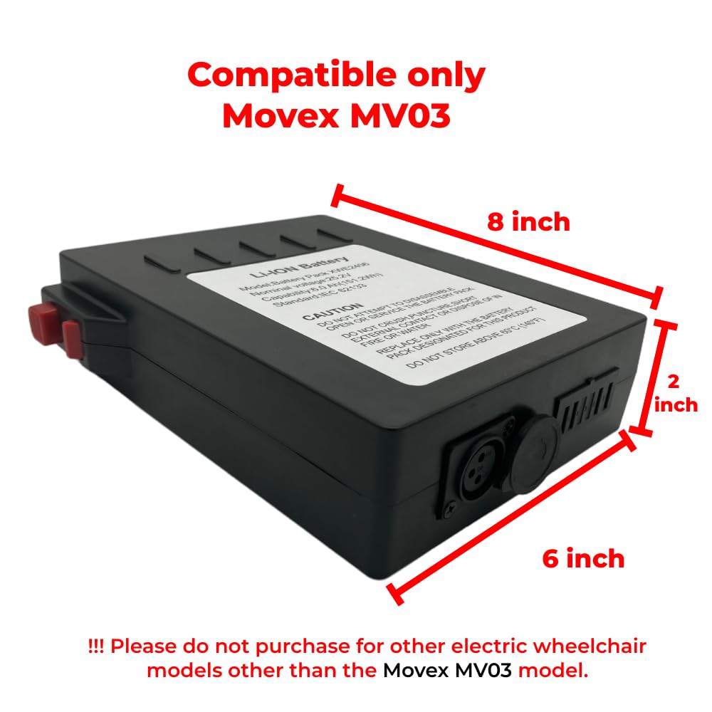 MOVEX 25.2V 6AH Replacement Battery - Compatible only MV03 Electric Wheelchairs