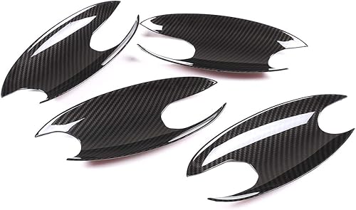 Miniatura 8 de YIWANG Manija de puerta cromada estilo fibra de carbono para BMW Serie 3 G20 G28 2019 2020 (fibra de carbono)