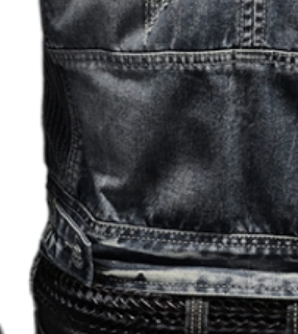 Giubbino Jeans Uomo, Giacca Trucker Giacca Jeans Vintage Grigio Blu Washed Jeansjacke Giacca Moto Stretch Giacca Transitional Cerniera Giacca Casual Slim Fit per Donna Uomo,M