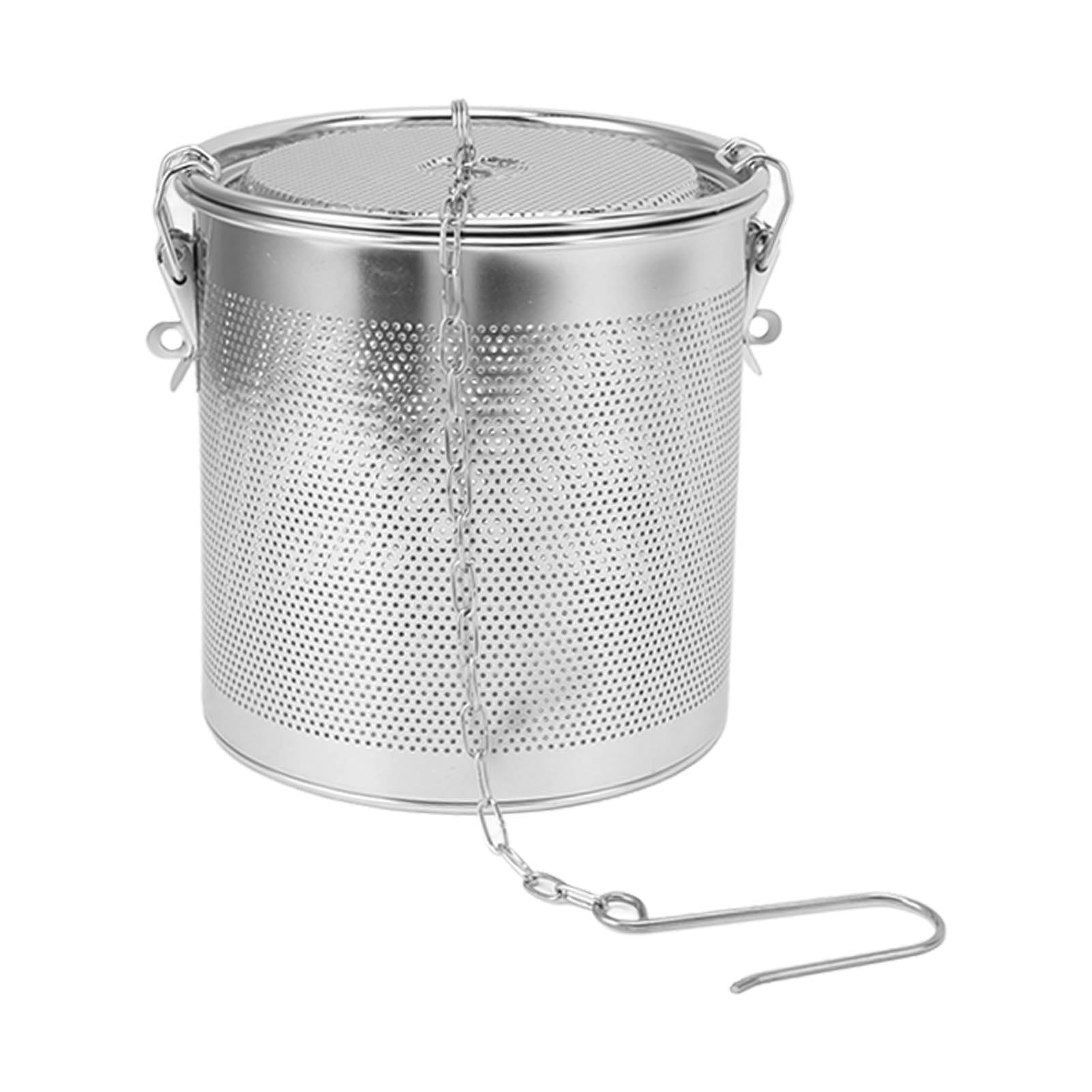 Large Tea Ball, Stainless Steel Tea Strainers for Loose Tea Seasoning Strainer Large Capacity Tea Infuser Mesh Loose Leaf Tea Steeper Tea Diffuser with Chain Hook and Lid for Tea (4.3L)