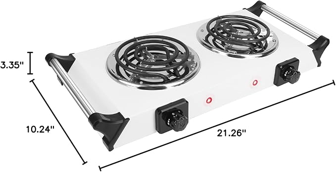 Estufa Eléctrica Portátil de 2 Puestos 2000W con 5 Niveles de Temperatura miniatura 3