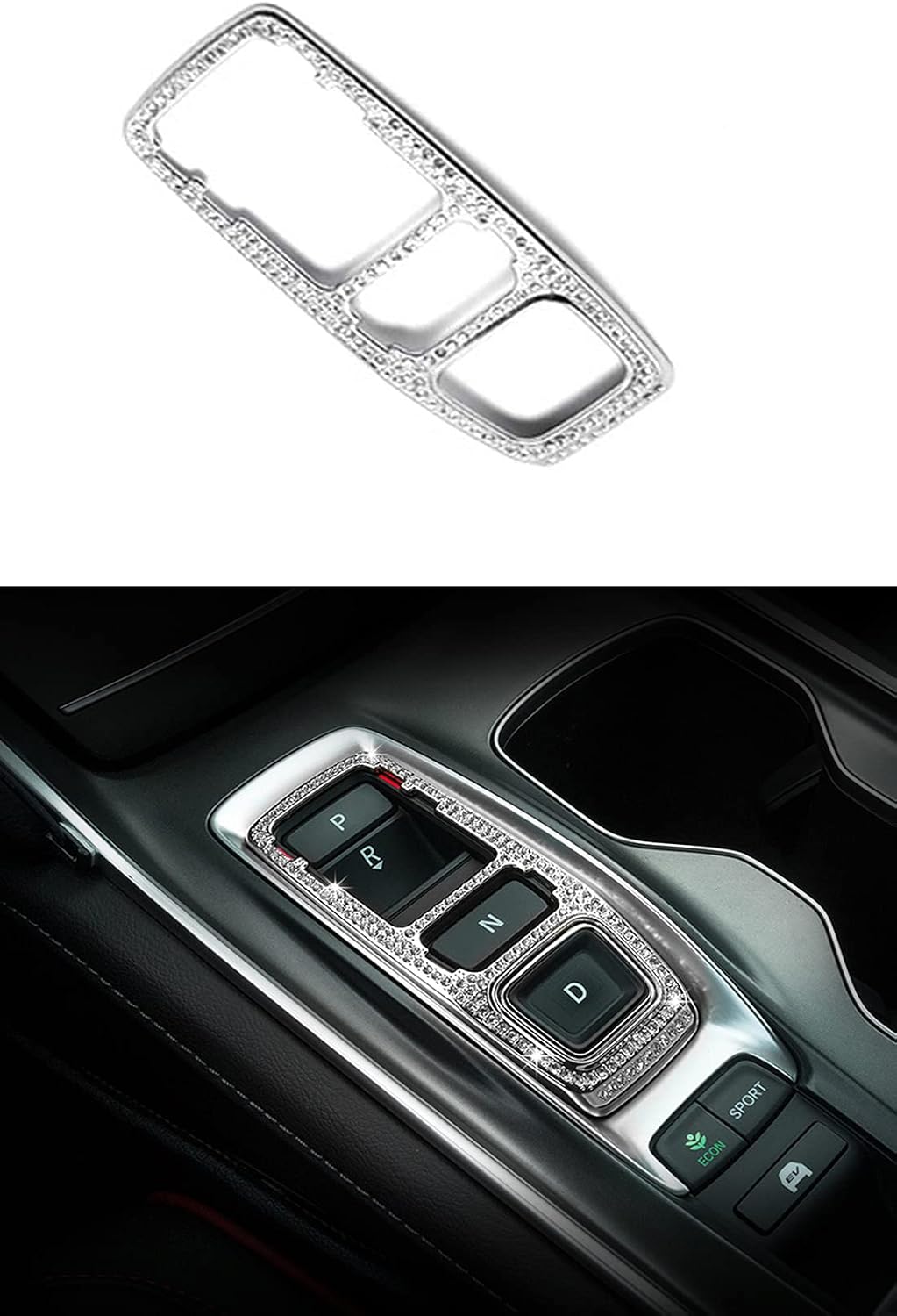 CONGCONG Bling Rhinestones Gear Shift knob Trim for Honda Accord Sport EX EX-L Touring Sedan Inspire 2018-2022
