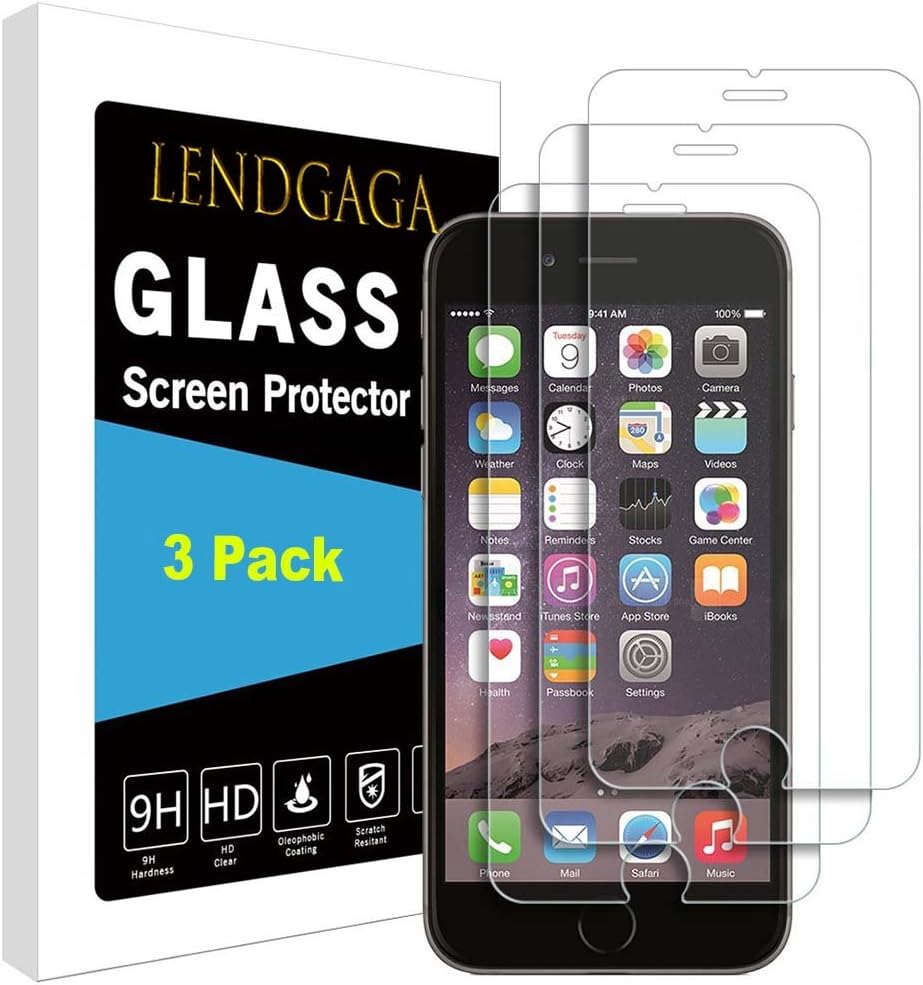 iPhone 6plus 6splus Screen Protector Premium Tempered Glass Film for Apple [5.5"inch] iPhone 6plus 6splus Lendgaga {3-Pack}