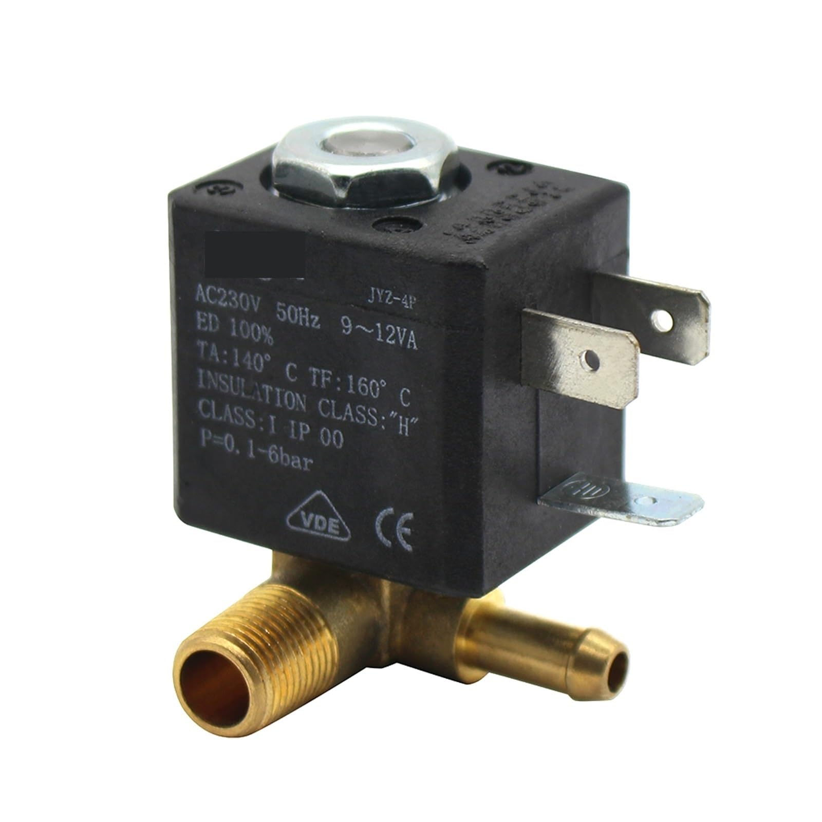 TREDSWQCV 4P Normally Closed Cannula 3mm N/C 2/2 Way AC 230V Brass Steam Air Generator Water Solenoid Valve Coffee Makers 1Pcs