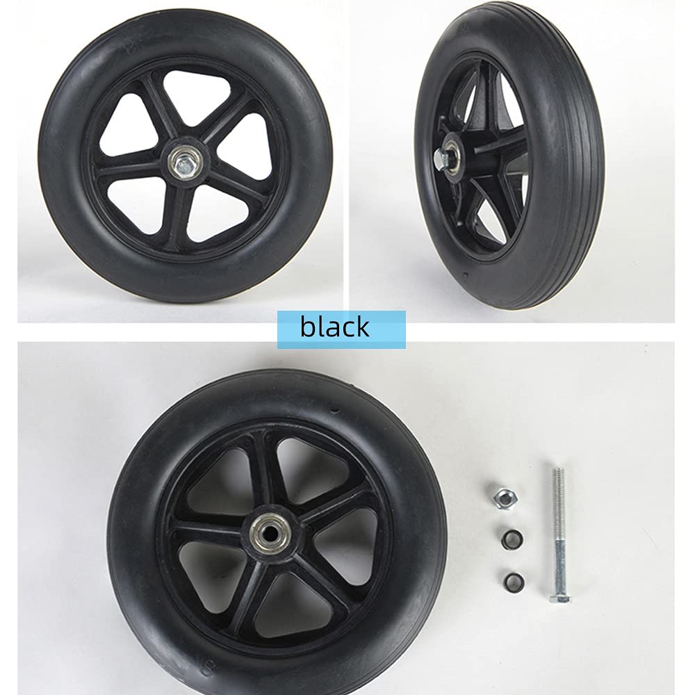 Ruedas delanteras para sillas de ruedas,Ruedas de Carro de Compras de Ruedas de Goma Ruedas de Carretilla de Arrastre NegrasPulgadas 2 Piezas accesorios Walker de 6 pulgadas