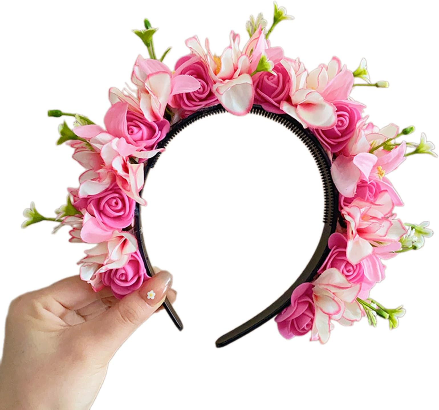 JOERBABUHairband, Ethnic Flower Hair Decoration Handmade Flower Hairpin Accessory Headpiece for Traditional Costume and Photoshoots