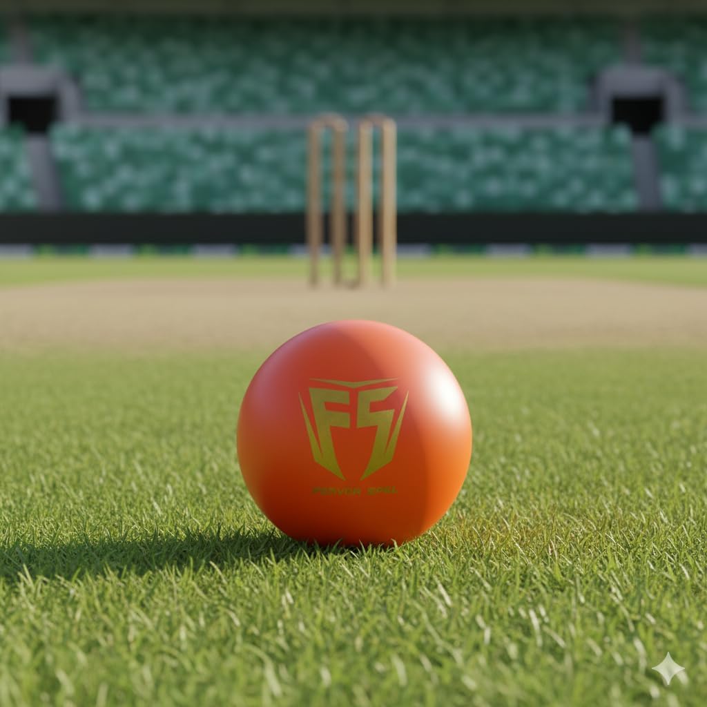 Fervor Spel FS Non Toxic Plastic Cricket Ball Red - Indoor and Outdoor Cricket Game, Heavy Plastic Ball for Cricket Drills and Bounce Practice (Pack of 6 | 50gm Per Ball, Orange) 4