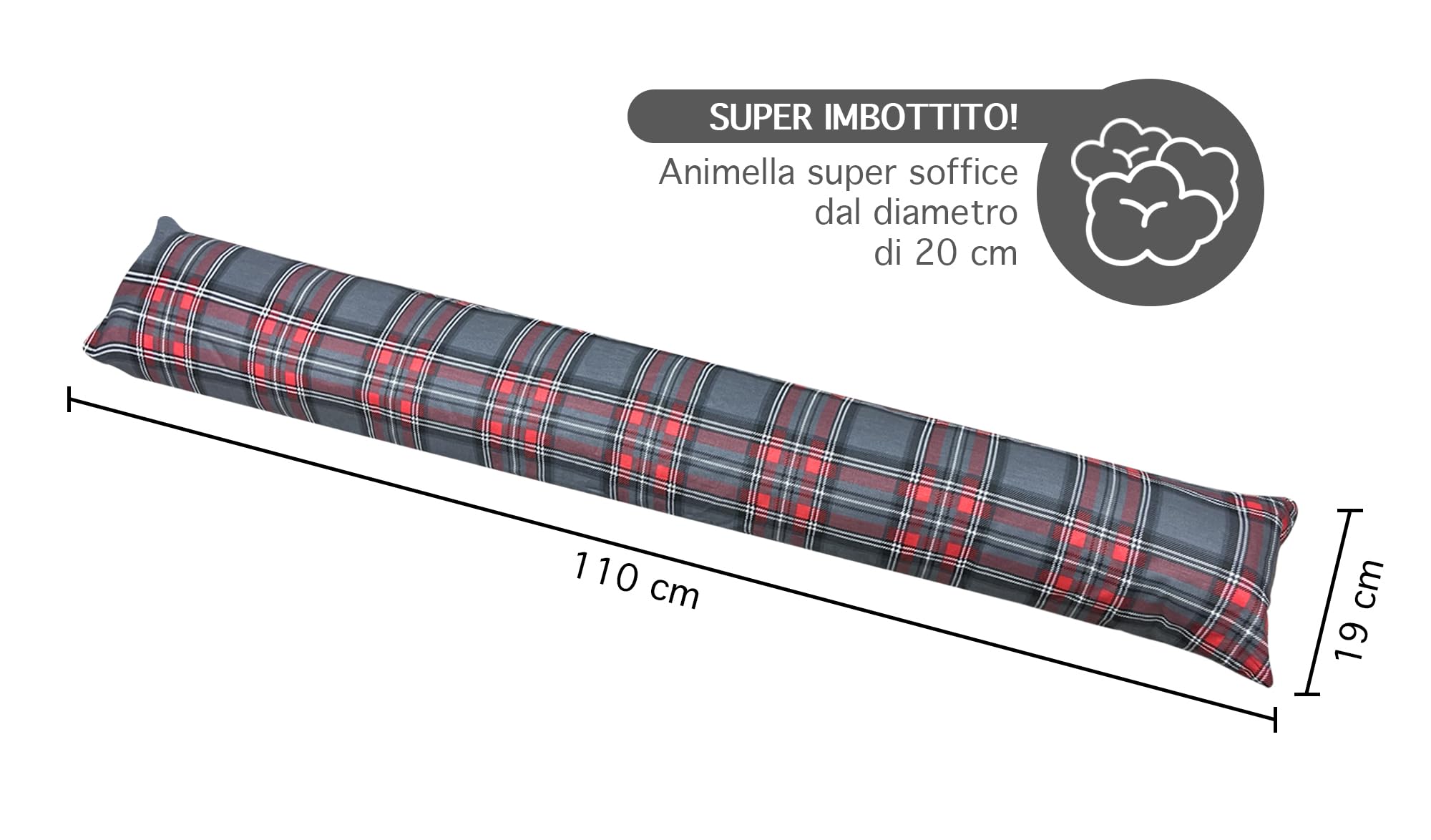Paraspifferi Per Porte E Finestre Fino A 120cm | Isolante Termico Lavabile, Risparmio Energetico - Beige
