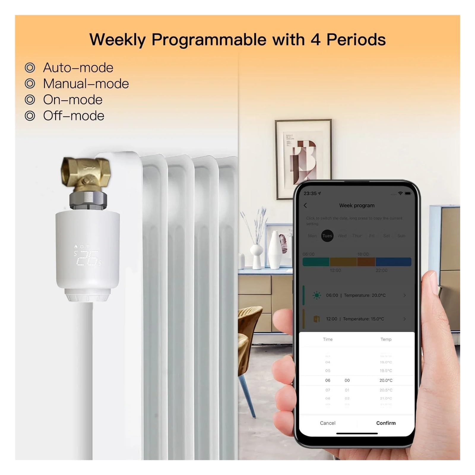 Zawór Termostatyczny Grzejnikowy Bezprzewodowy Zdalny Regulator Temperatury Ogrzewania Sterowanie Głosowe Informacja O ZgodnośCi(1PCS Valve)