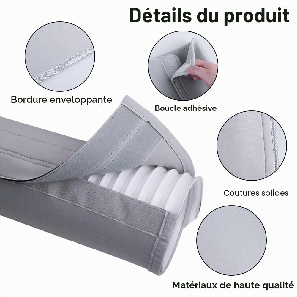 Couvercle de Tuyau de Climatiseur,Manchon de Tuyau de Climatisation Isolé par Protection Solaire,Pliable avec Bande Élastique pour Tuyaux D'échappement de 5" et 5,9" de Diamètre